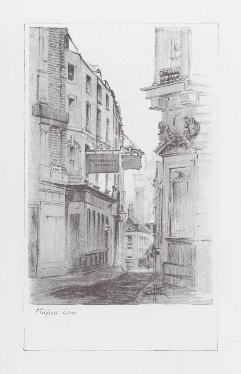 London Lanes: Milford Lane (lito) by Alan Stapleton