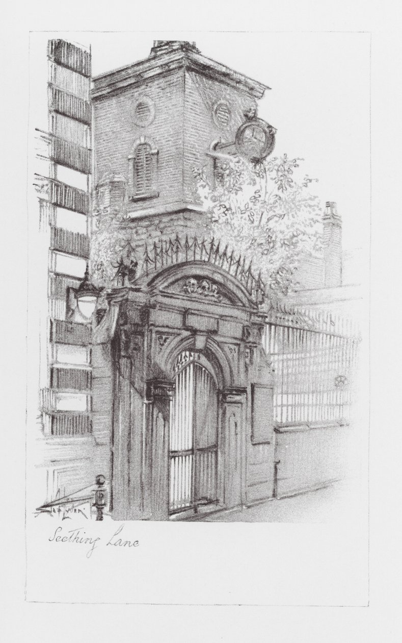 London Lanes: Seething Lane (lito) by Alan Stapleton