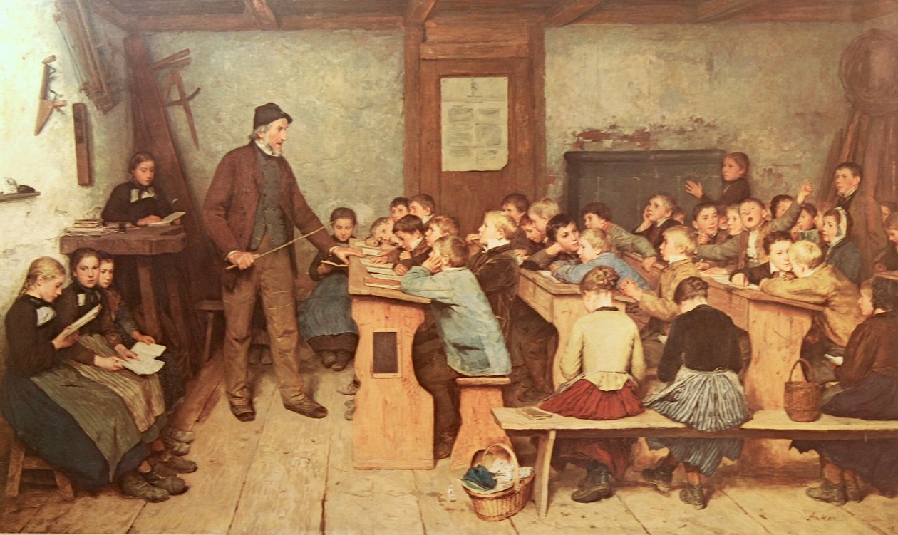 köy okulu by Albert Anker
