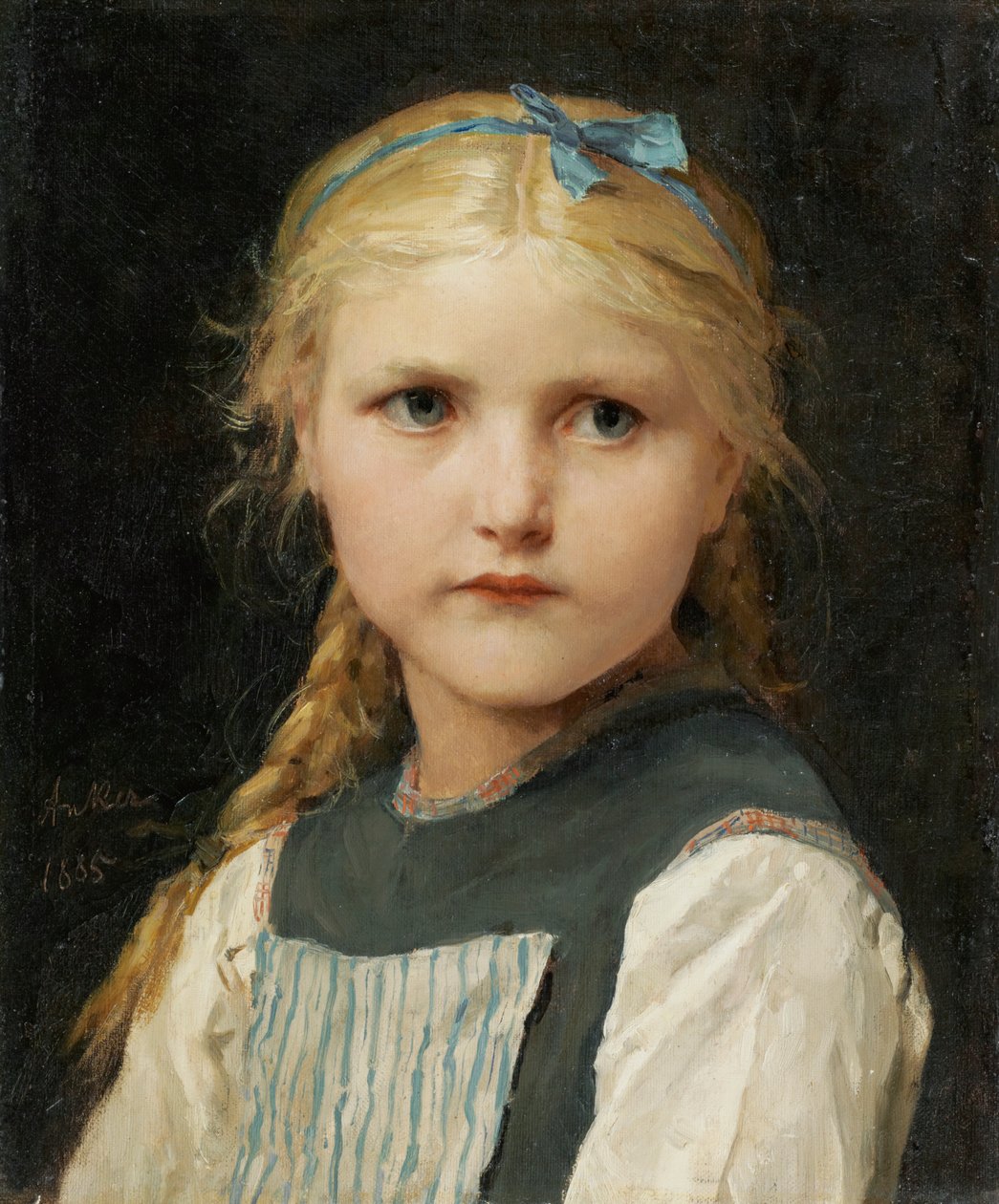 Bir kızın portresi by Albert Anker