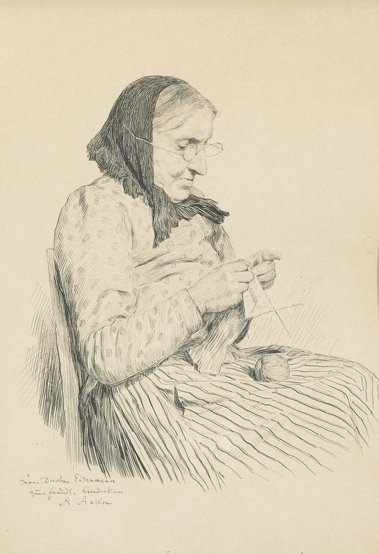 büyükanne örgü by Albert Anker