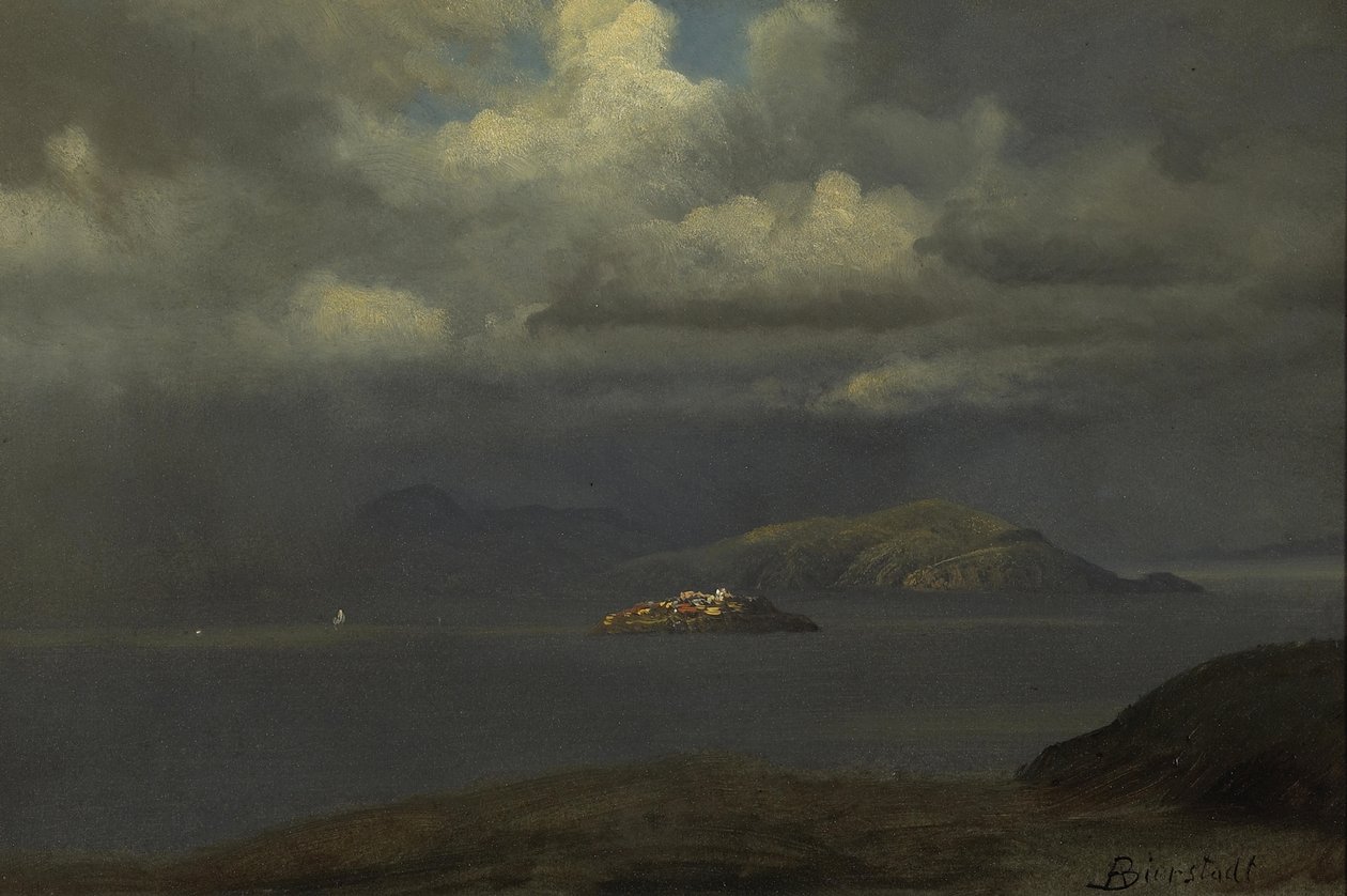Alcatraz, San Francisco Körfezi by Albert Bierstadt