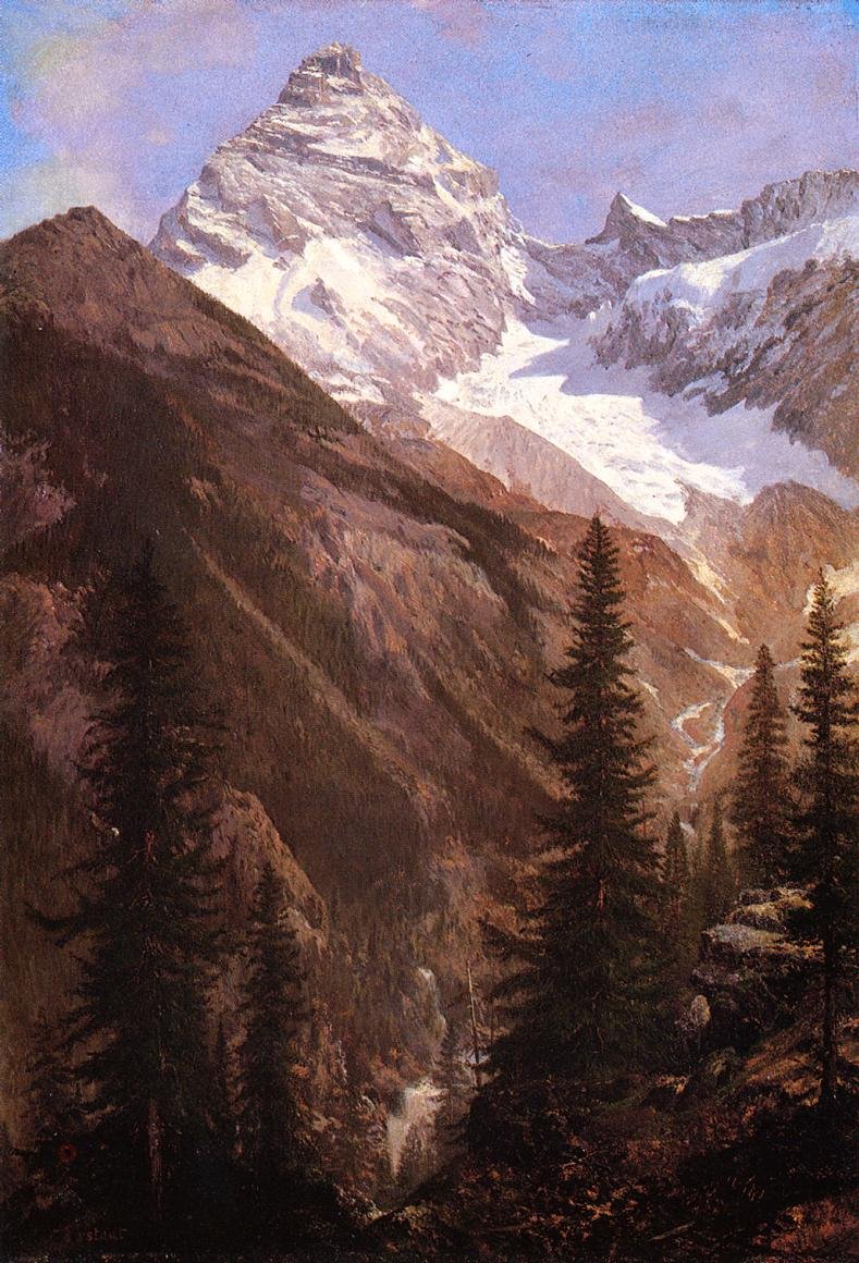 Kanada Kayalıkları Asulkan Buzulu by Albert Bierstadt