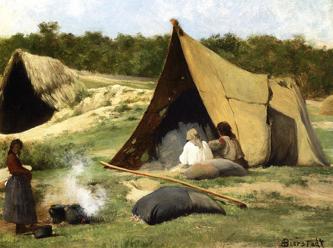 Hint Kampı by Albert Bierstadt