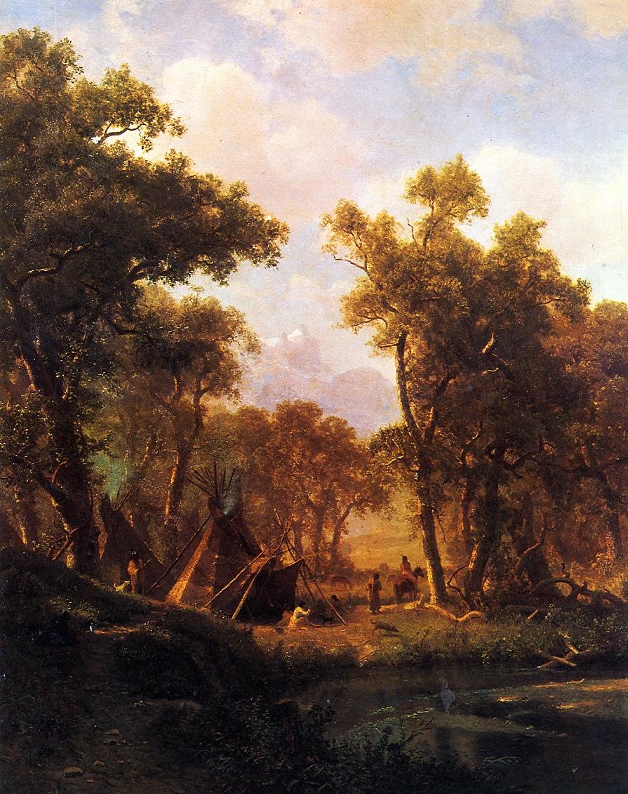 Hint Kampı Shoshone Köyü by Albert Bierstadt