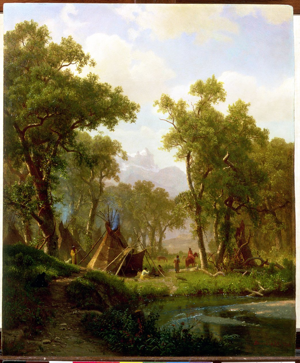 Kızılderili Kampı, Shoshone Köyü, 1860 by Albert Bierstadt