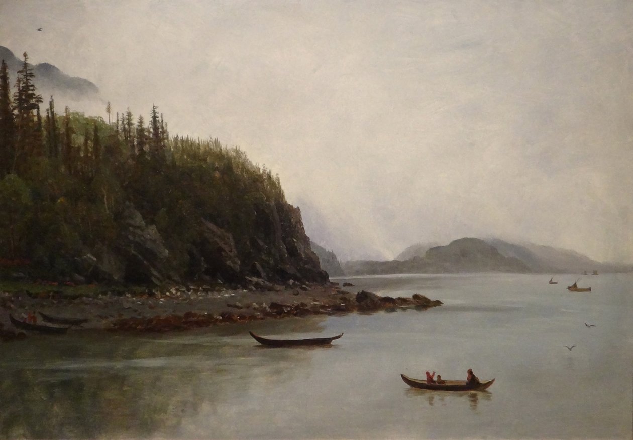 Kızılderililer Balık Tutma by Albert Bierstadt