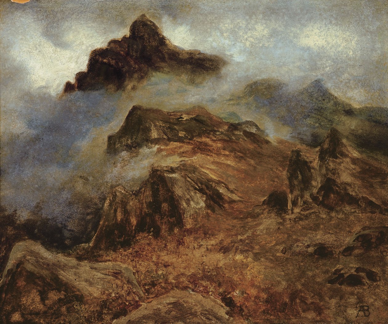 Rocky Dağları Çalışması by Albert Bierstadt