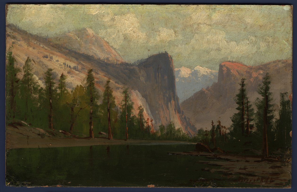 Yosemite (gemiye serilmiş tuval üzerine yağlıboya) by Albert Bierstadt