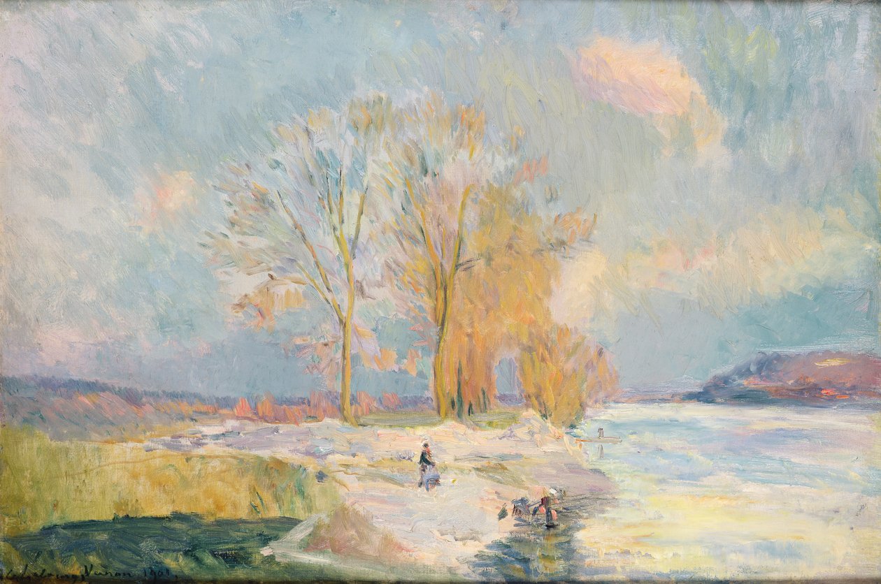 1901 Kışında Seine ve Vernon Bankaları by Albert Charles Lebourg
