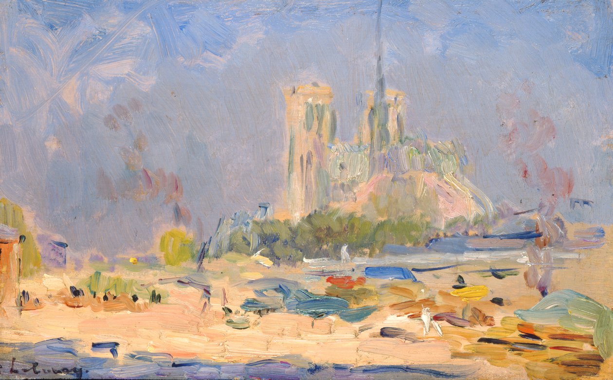 Quai de la Tournelle and Notre-Dame de Paris, 1884  by Albert Charles Lebourg