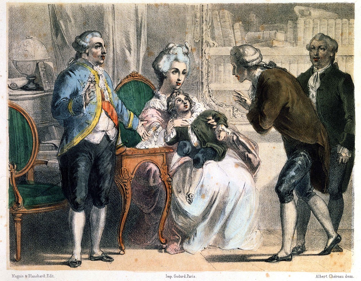 Parmentier patatesi Louis XVI ve ailesine sunar by Albert Chereau
