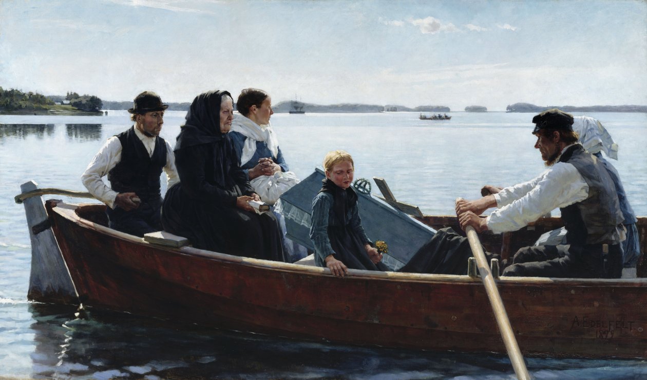 Bir Çocuğun Tabutunu Taşımak by Albert Gustaf Aristides Edelfelt