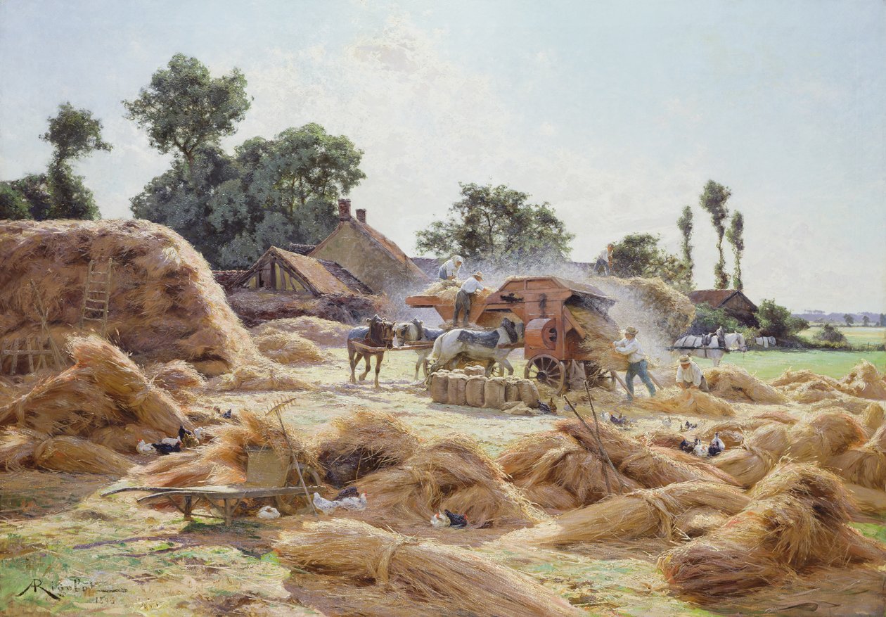 The Threshing Machine (Loiret) 1896  by Albert Rigolot