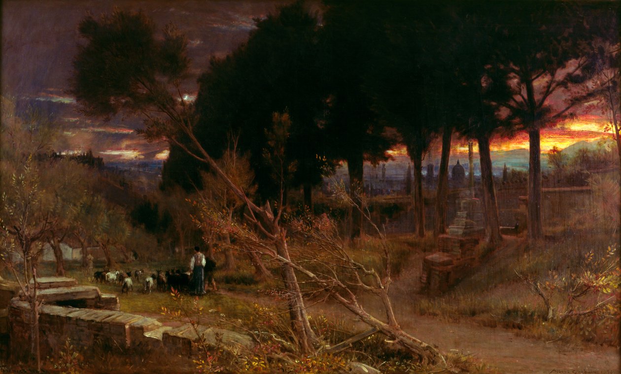 Floransa, akşam, 1896 by Albert Goodwin