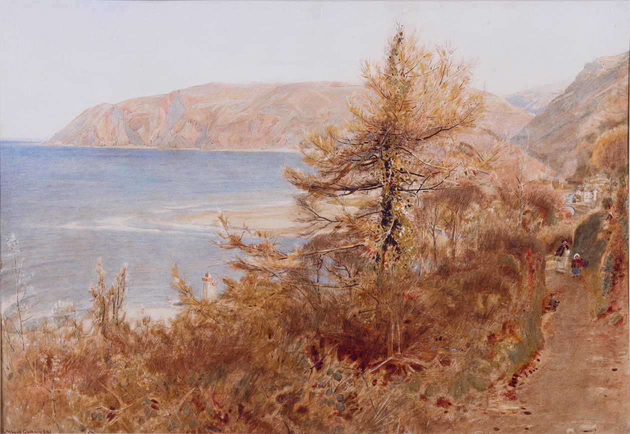 Lynmouth, 1881 (kağıt üzerinde mürekkep ve tuvalet) by Albert Goodwin