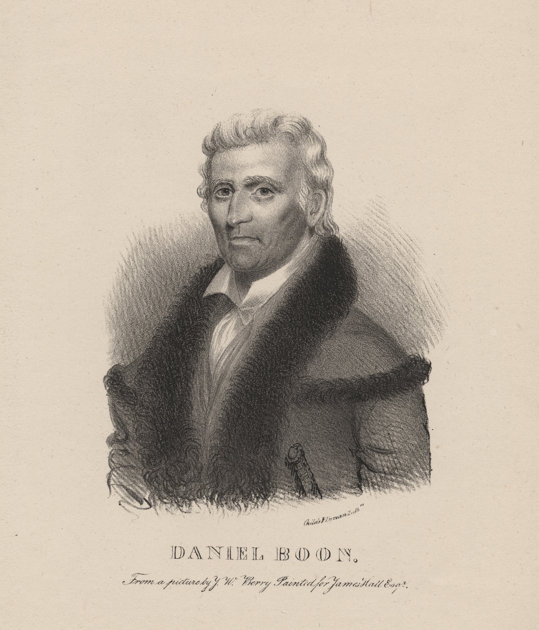 Daniel Boone, lito, C.G. çocuklar, 1830 by Albert Newsam