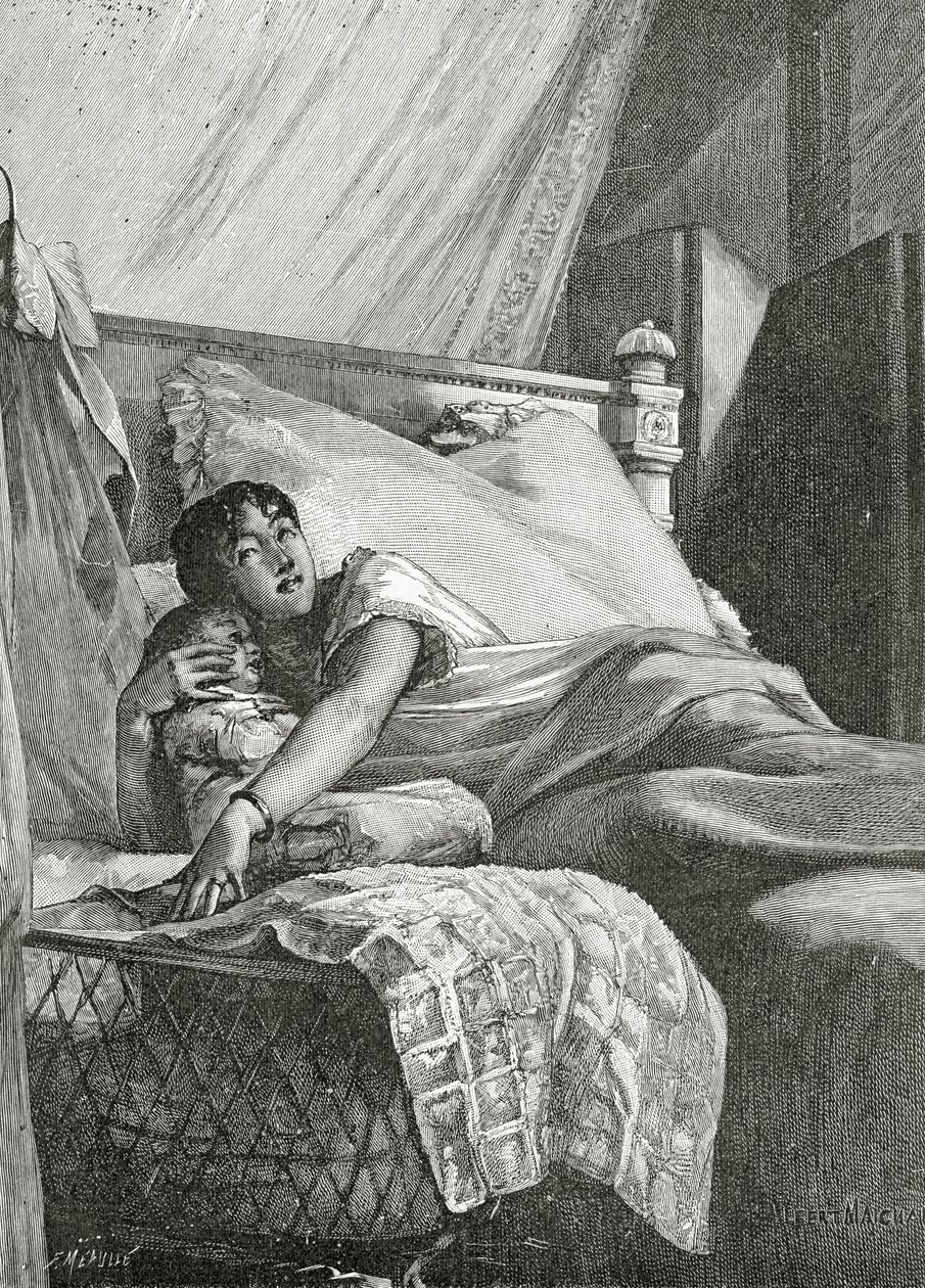 Le Revenant, 19. Yüzyıl (bw gravür) by Albert Pierre Rene Maignan