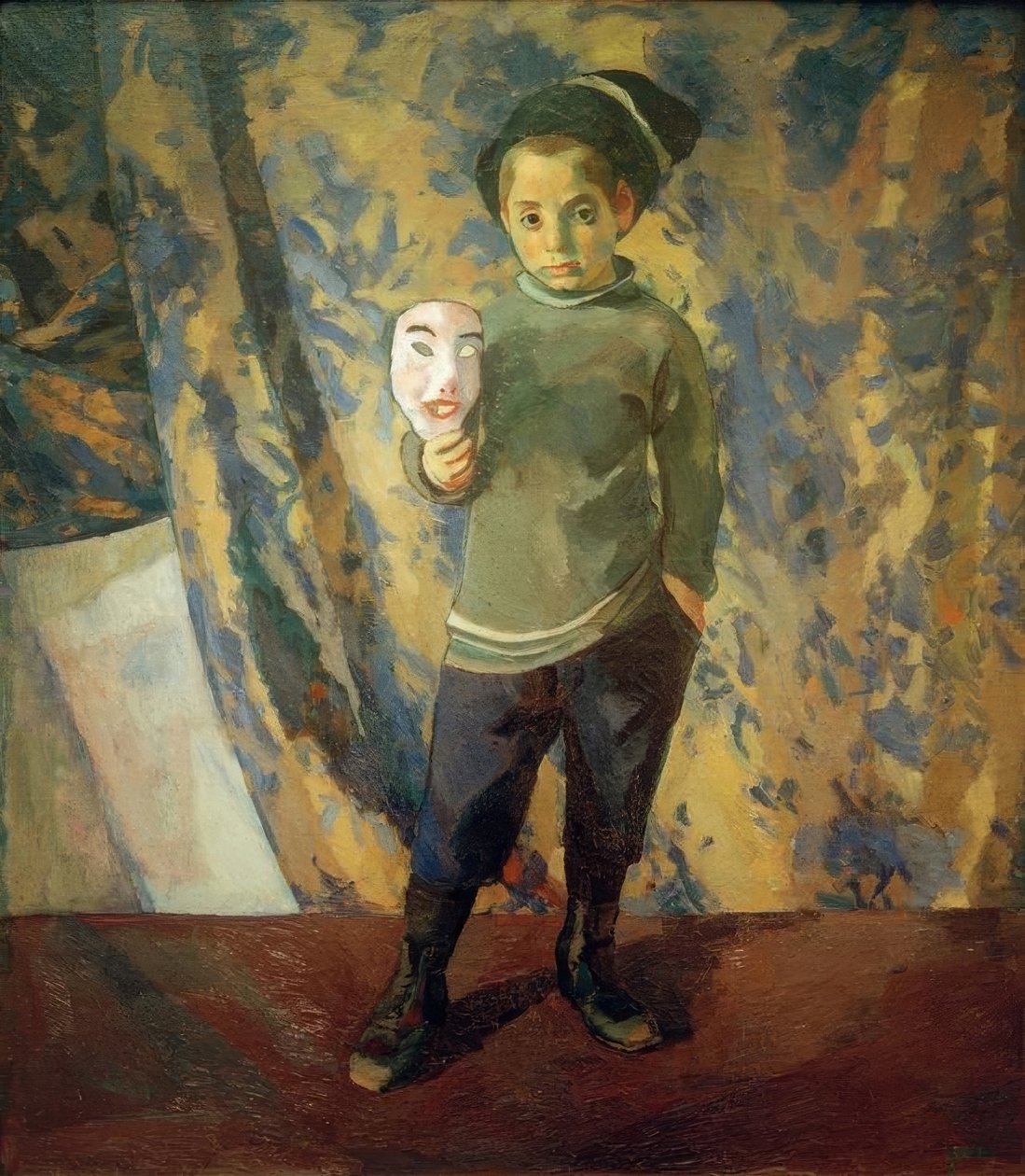 maskeli çocuk by Albert Weisgerber