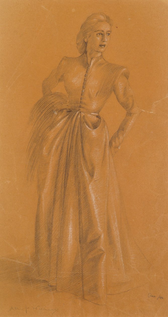 Kostüm çalışması, 1949 (kalem ve kağıt üzerine tebeşir) by Albert Williams