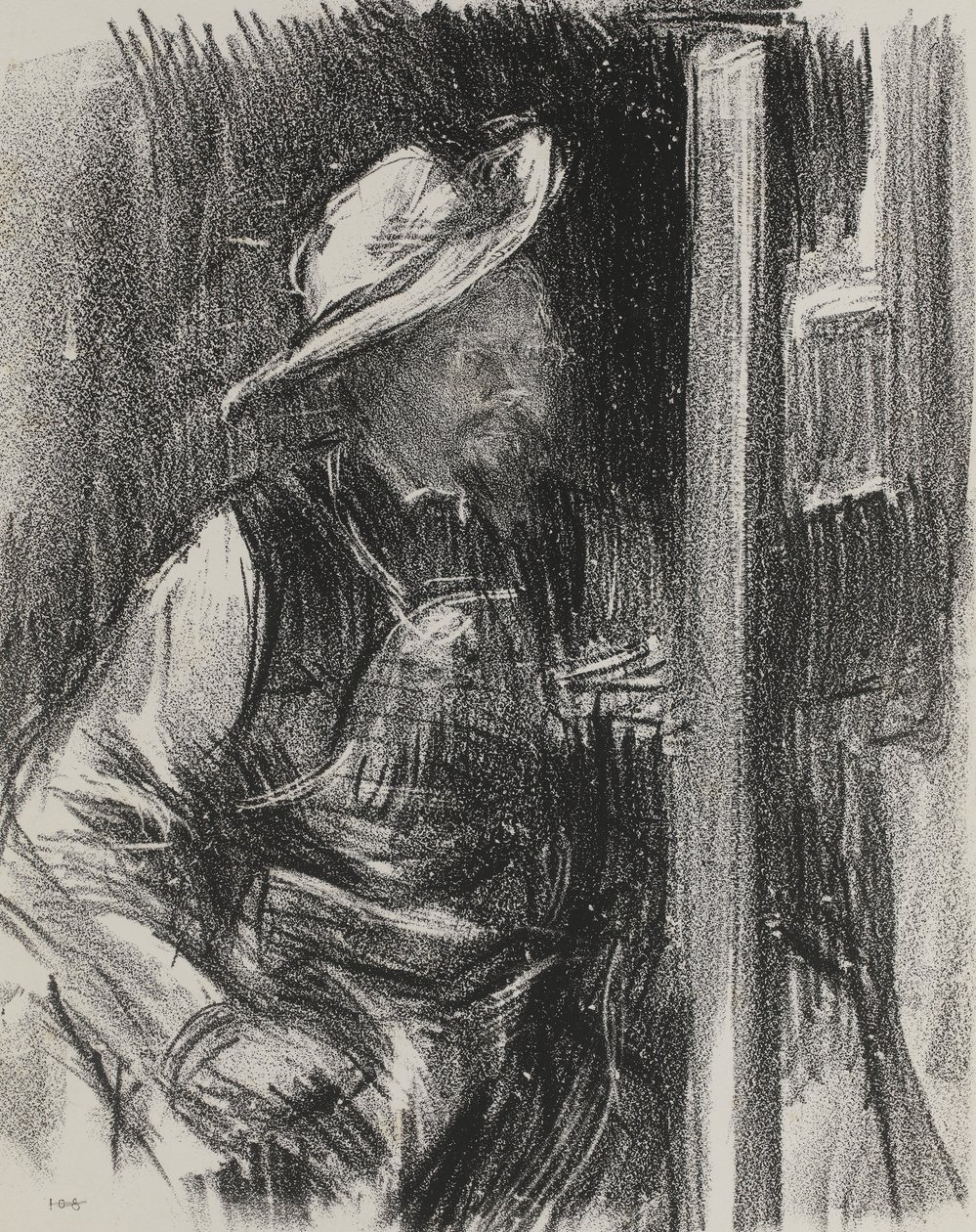 Geniş kenarlı şapkalı bir sanatçının portresi, 1900