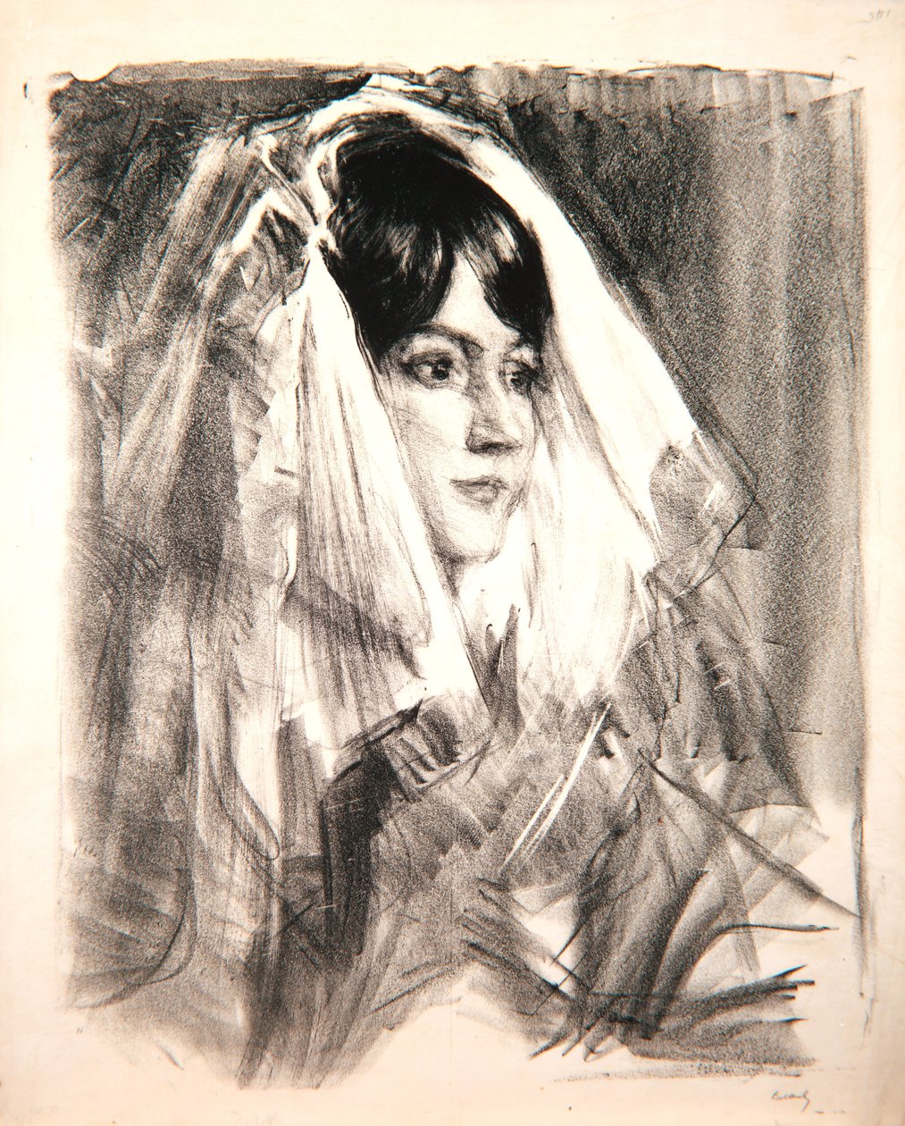 Mantilla, Madam Anglada, 1905 by Albert de Belleroche