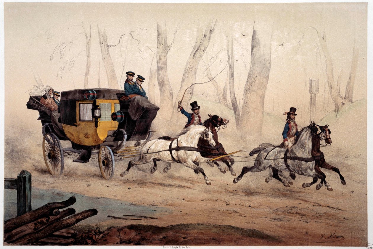 Post Sandalye Baskı Albert Adam (1833-?) 1870 Paris, Musee Carnavalet by Albert Adam