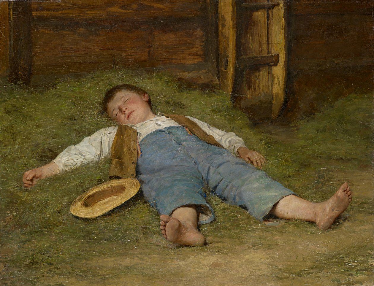 Samanda Uyuyan Çocuk, 1891-97 by Albert Anker