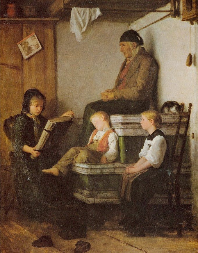 Pazar öğleden sonra by Albert Anker