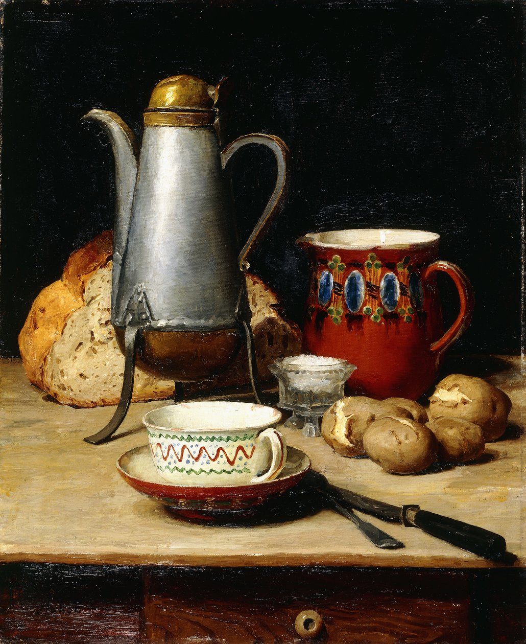 Natürmort: Kahve ve Patates, 1897 by Albert Anker