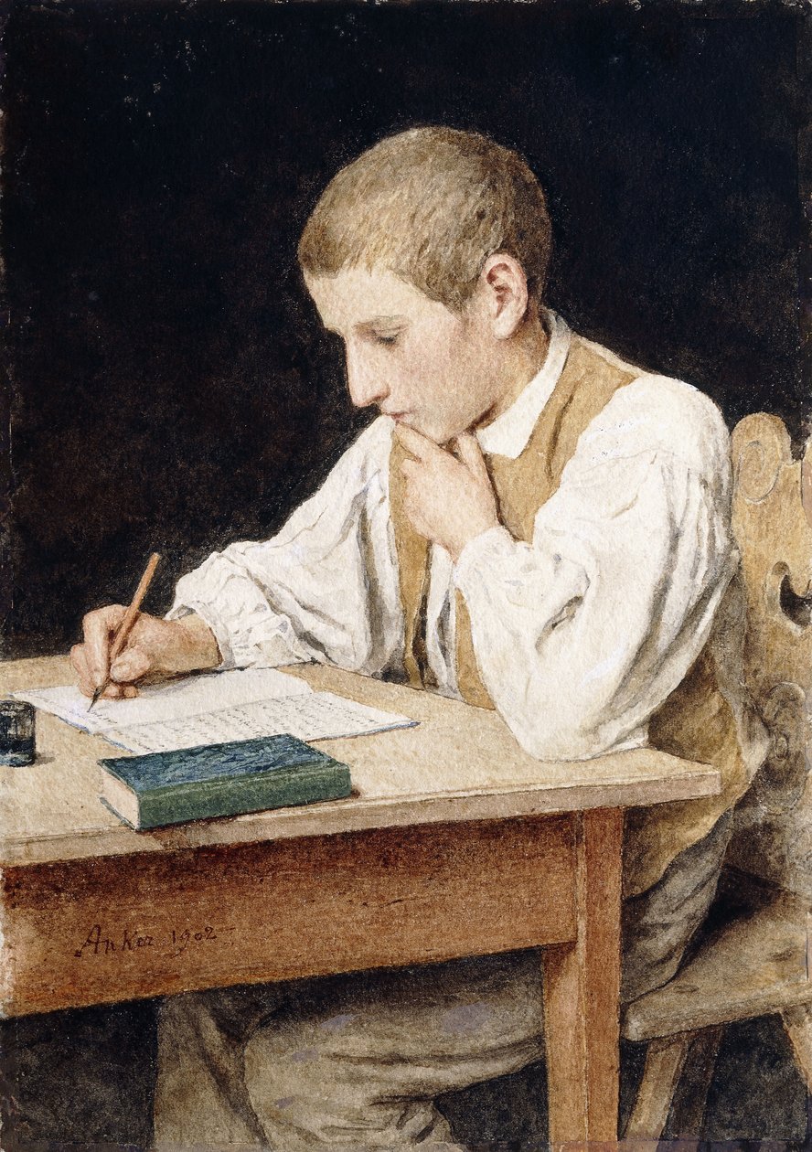 Yazan Çocuk, 1902 by Albert Anker