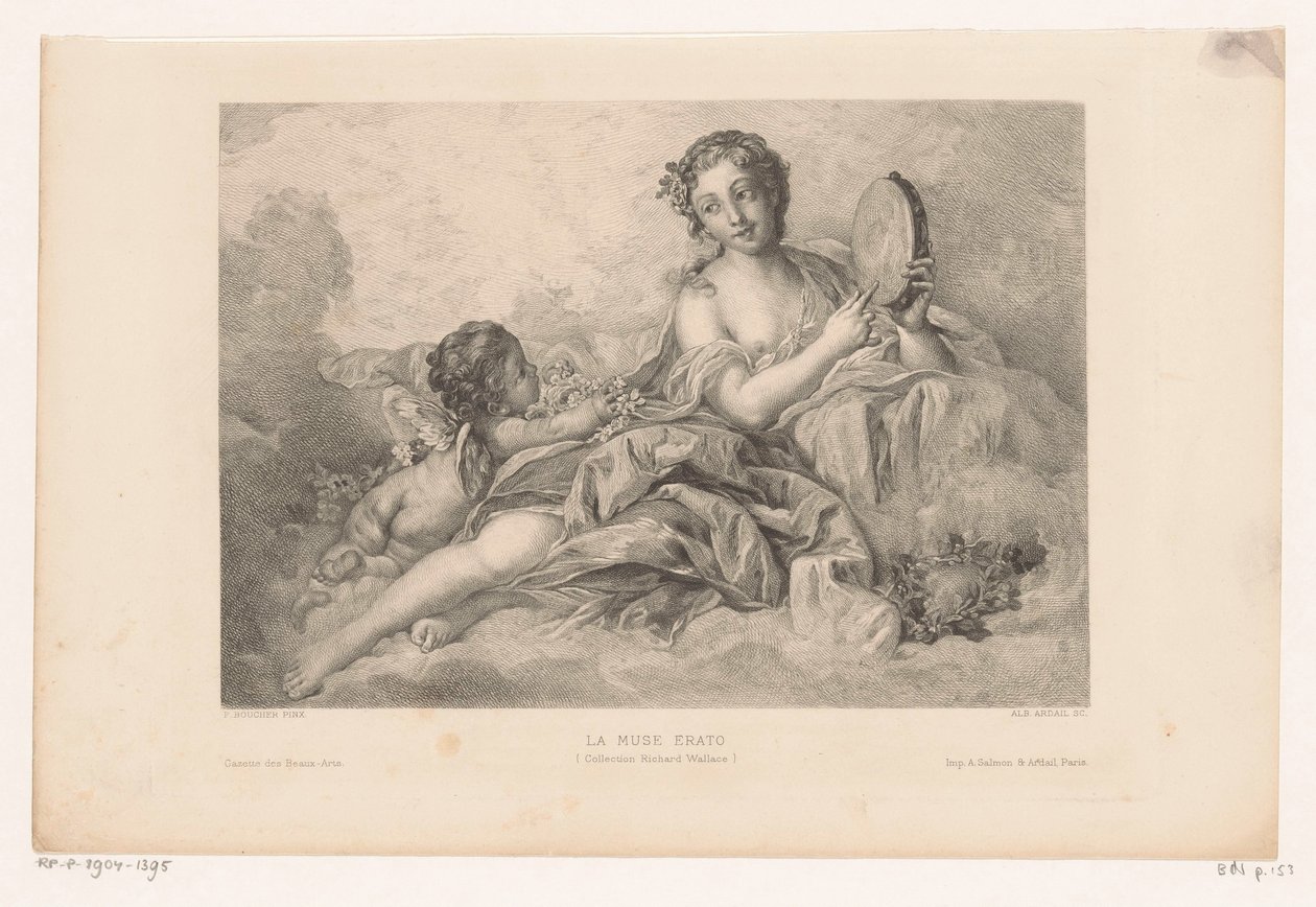 Putto ve tef ile Muse Erato La muse Erato (Koleksiyon Richard Wallace) (nesne üzerindeki başlık) by Albert Ardail