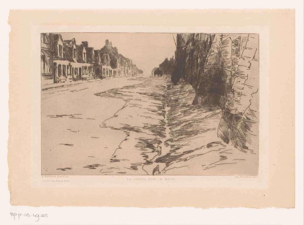Cityscape La Grand' Rue, le matin (nesne üzerindeki başlık) The Grote Straat - Nieuwpoort by Albert Baertsoen