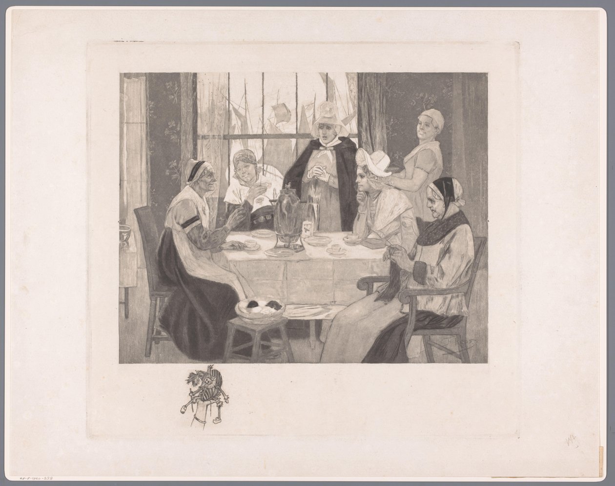 Masada geleneksel kostümlü kadın şirketi skandal by Albert Bertrand (attributed to)