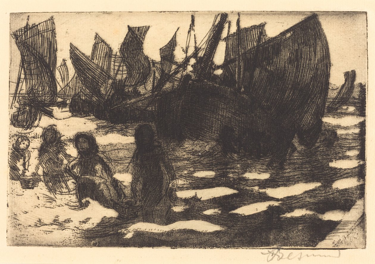 Berck Küçük Balıkçı Tekneleri by Albert Besnard