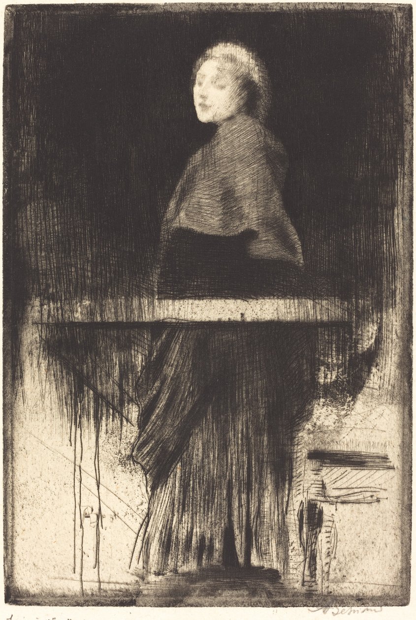pelerinli kadın by Albert Besnard