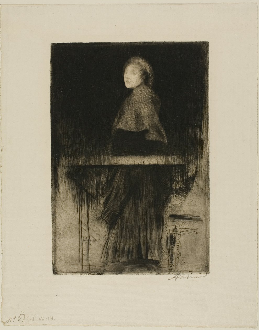 pelerinli kadın by Albert Besnard