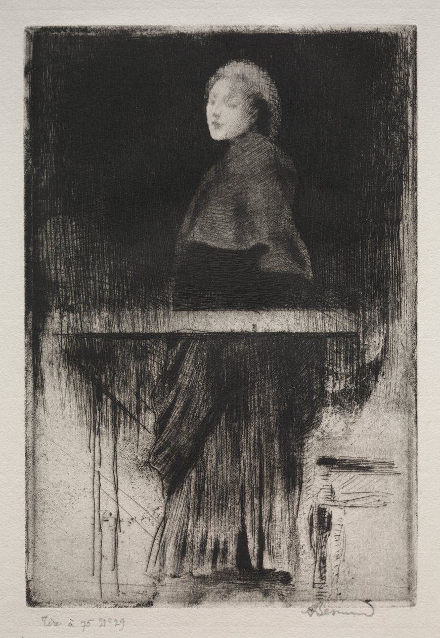 pelerinli kadın by Albert Besnard