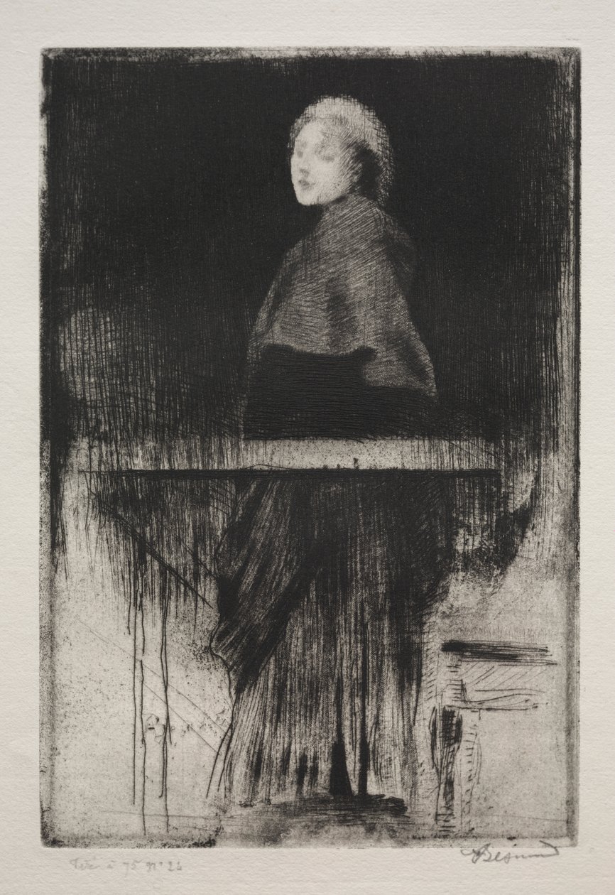 Pelerinli kadın by Albert Besnard