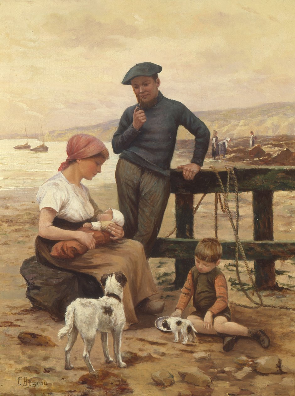 Bir Balıkçı ve Ailesi by Albert Besnou