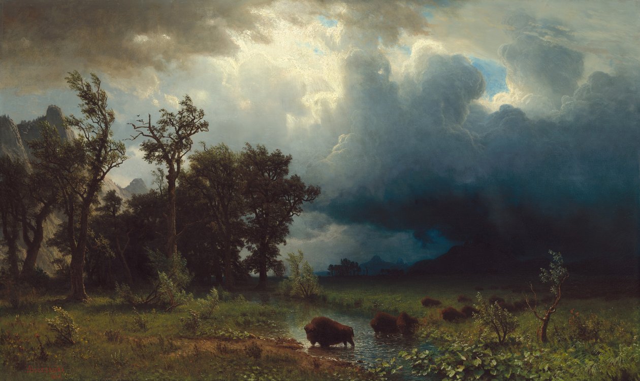 Bufalo Yolu: Yaklaşan Fırtına, 1869. by Albert Bierstadt