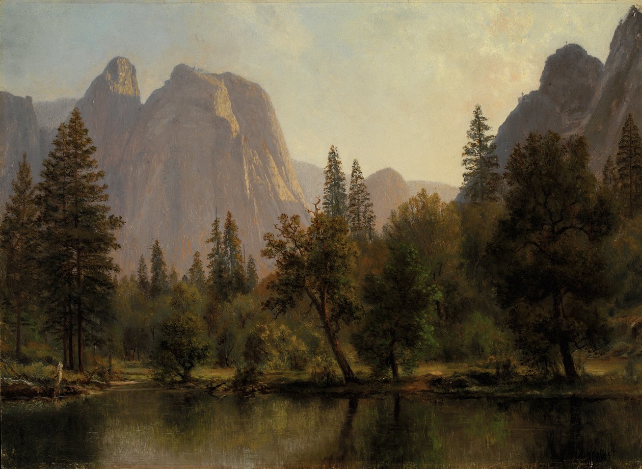 Katedral Kayaları, Yosemite Vadisi, yak. 1872. by Albert Bierstadt