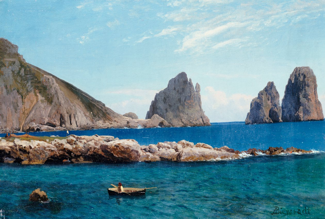 Kayalardan kürek çekmek by Albert Bierstadt