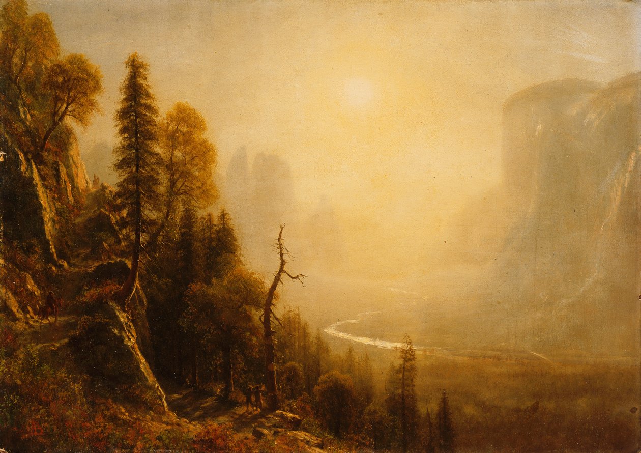 Yosemite Valley, Glacier Point Trail için çalışma, by Albert Bierstadt