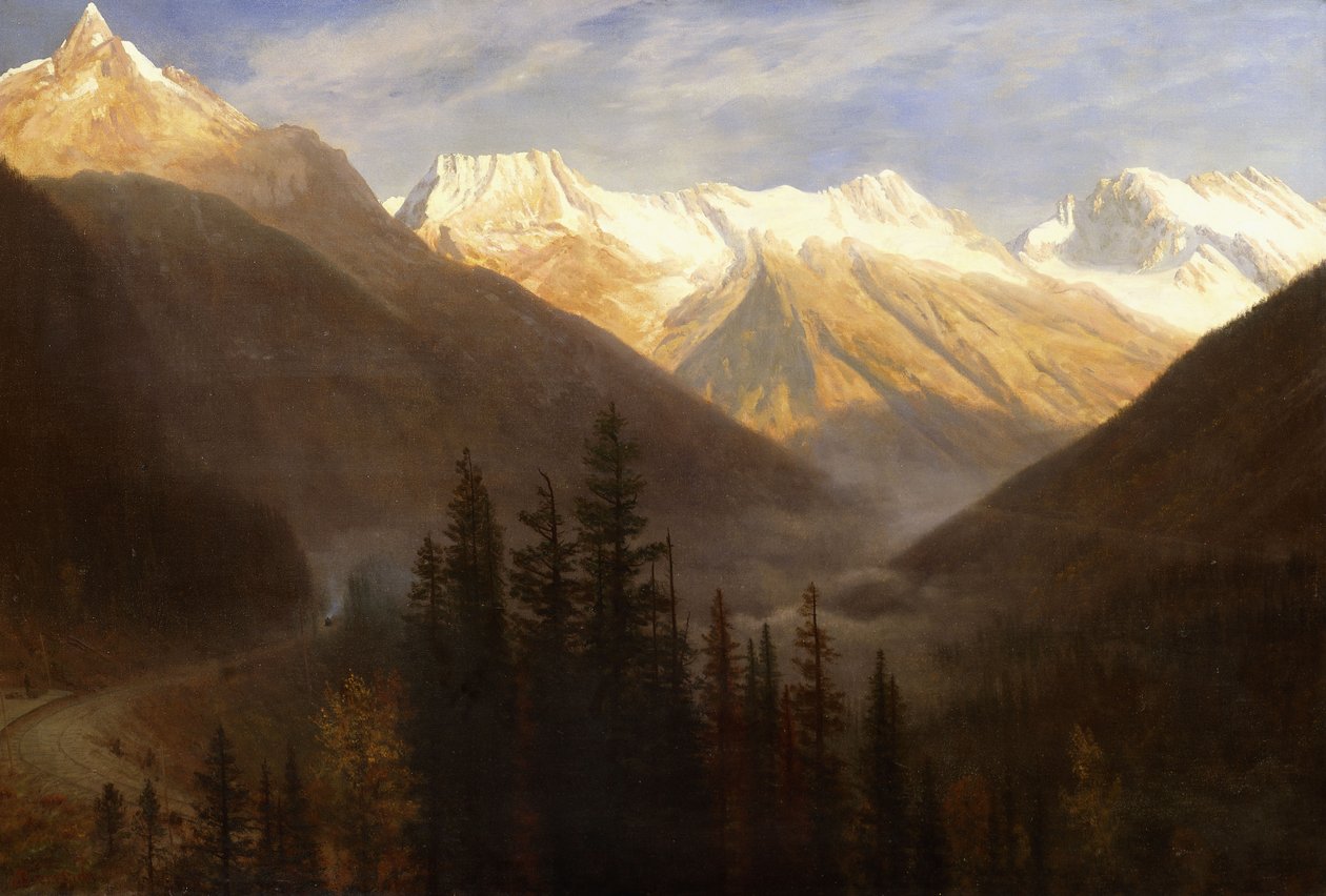 Glacier İstasyonundan Gündoğumu, 1890 dolayları by Albert Bierstadt