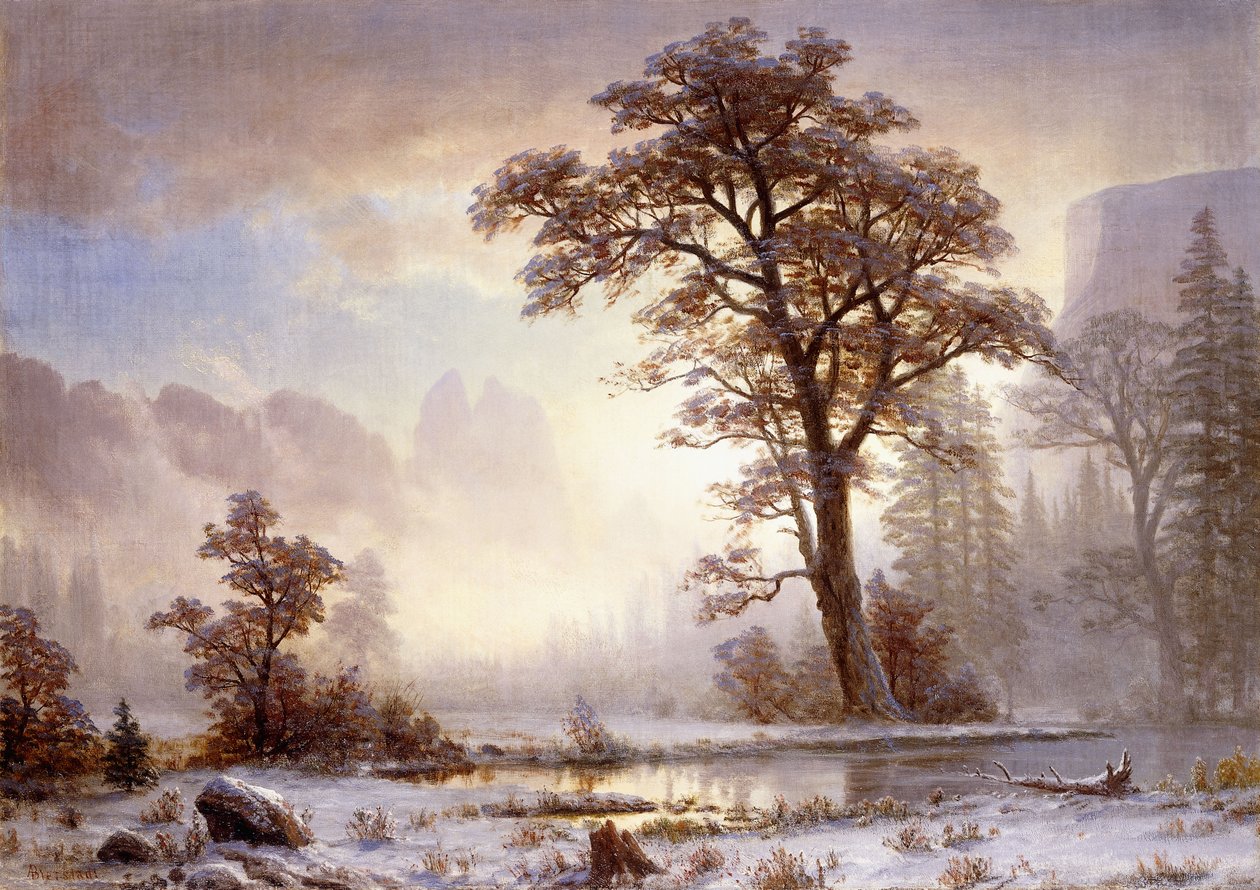Yosemite Vadisi -Kar Düşüşü, by Albert Bierstadt