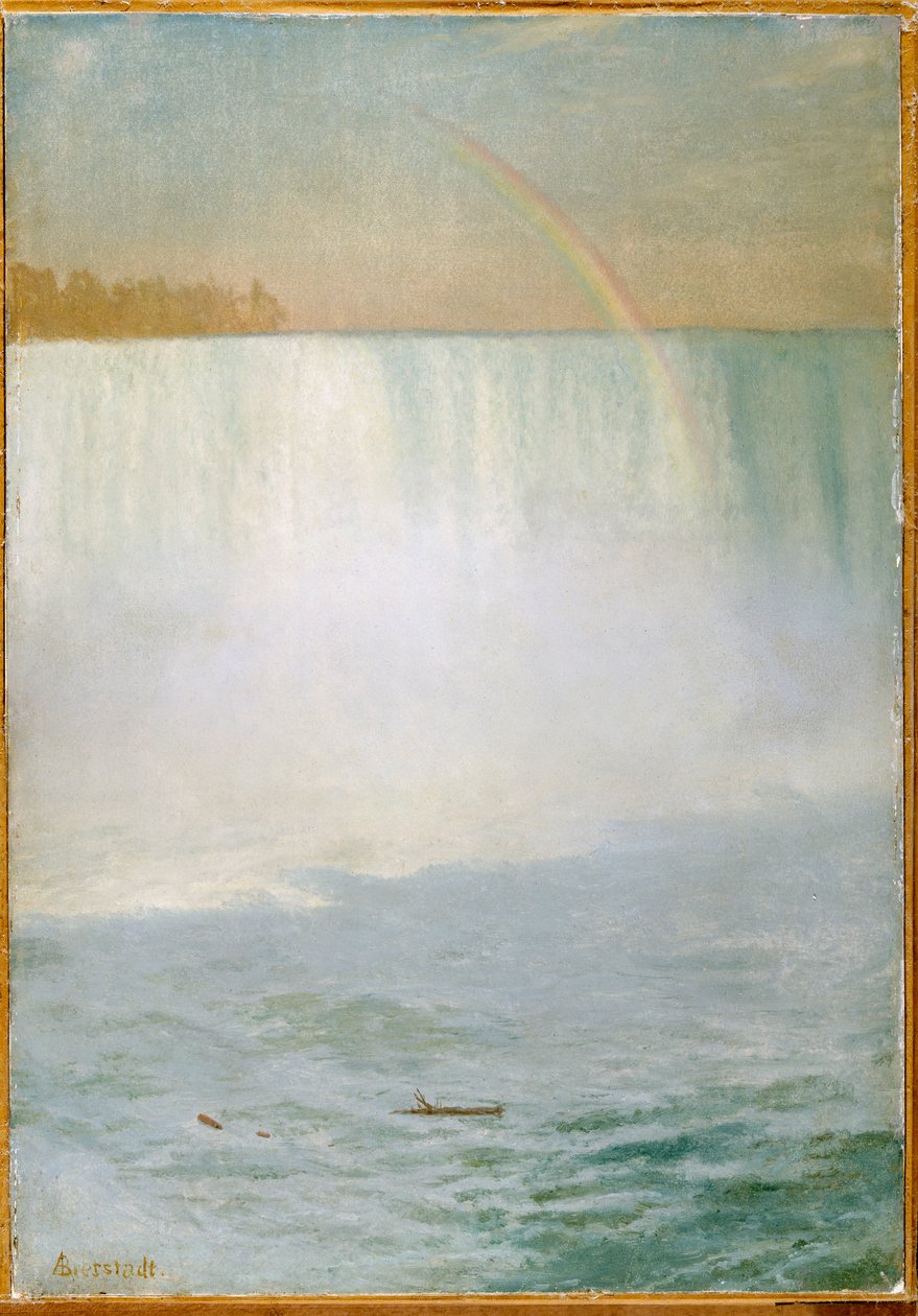 Şelale ve Gökkuşağı, Niagara by Albert Bierstadt