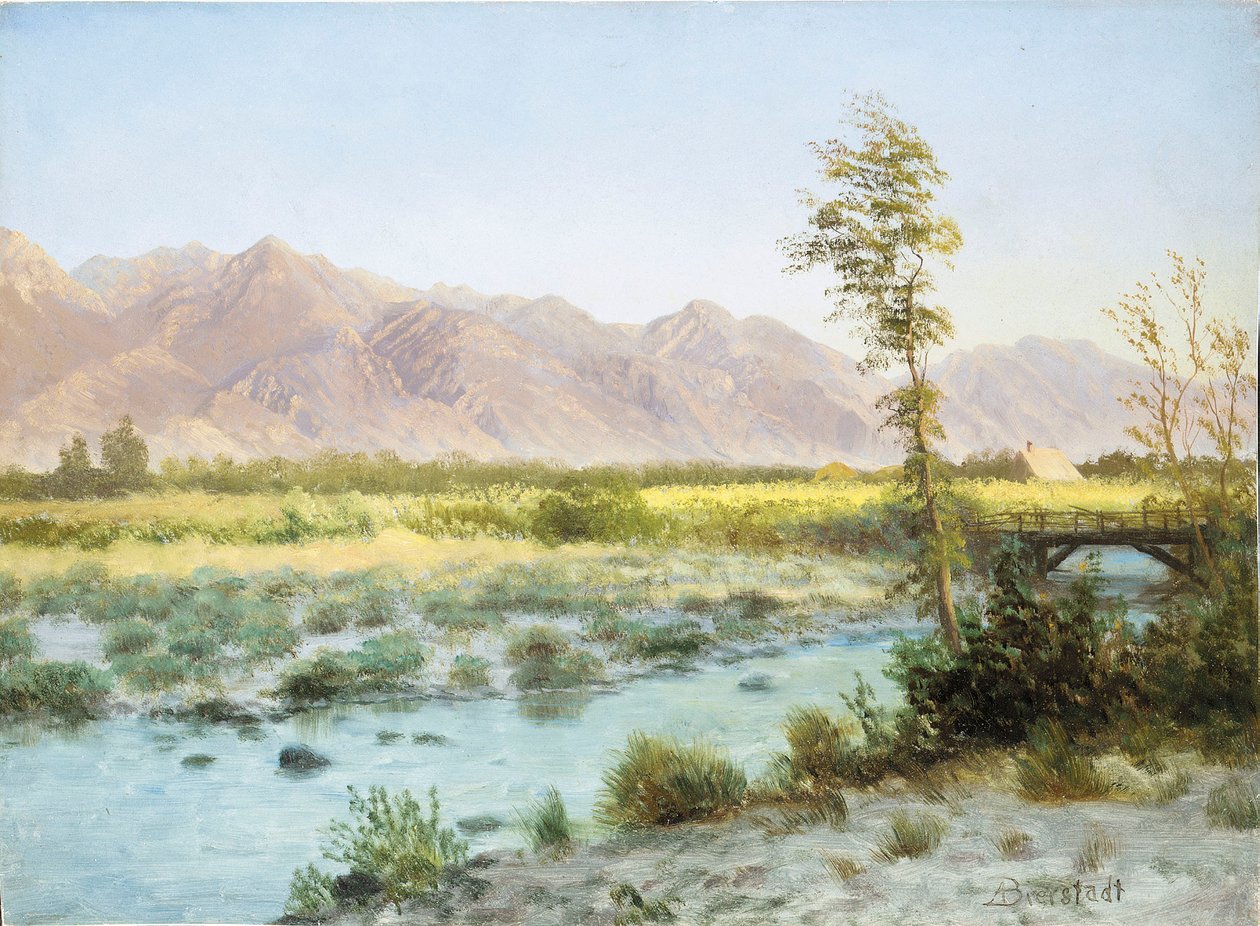Batı Manzarası (kağıt üzerine yağlı boya) by Albert Bierstadt
