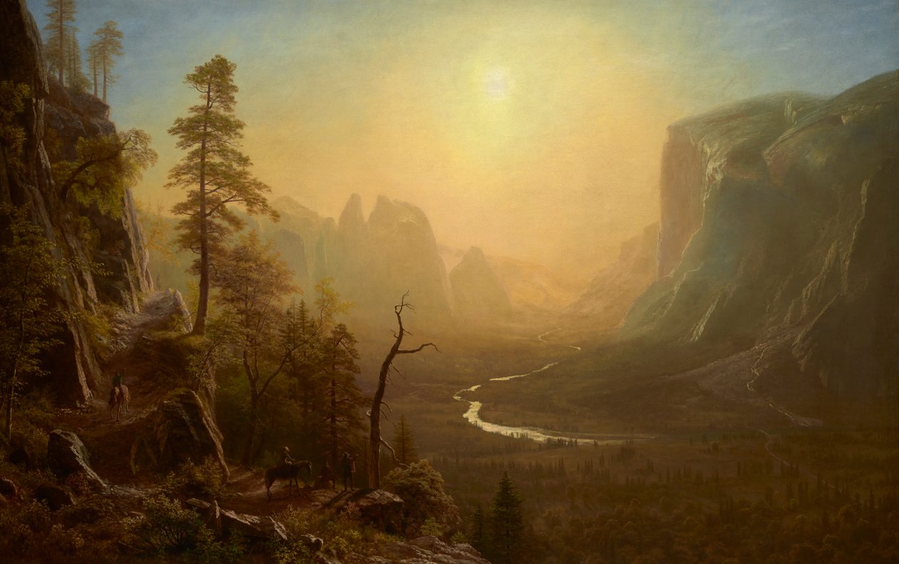 Yosemite Vadisi, Buzul Noktası Yolu by Albert Bierstadt