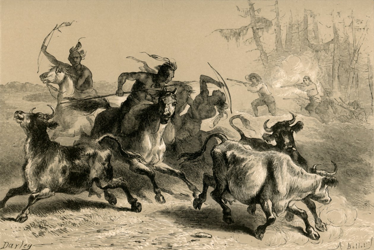 Güney Carolina Plantasyonlarını Yağmalayan Kızılderililer, 1877. by Albert Bobbett